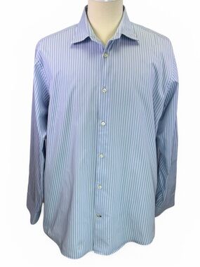 Banana Republic Men's Blue Stripe Long Sleeve Button Down Dress Shirt Size 2XL